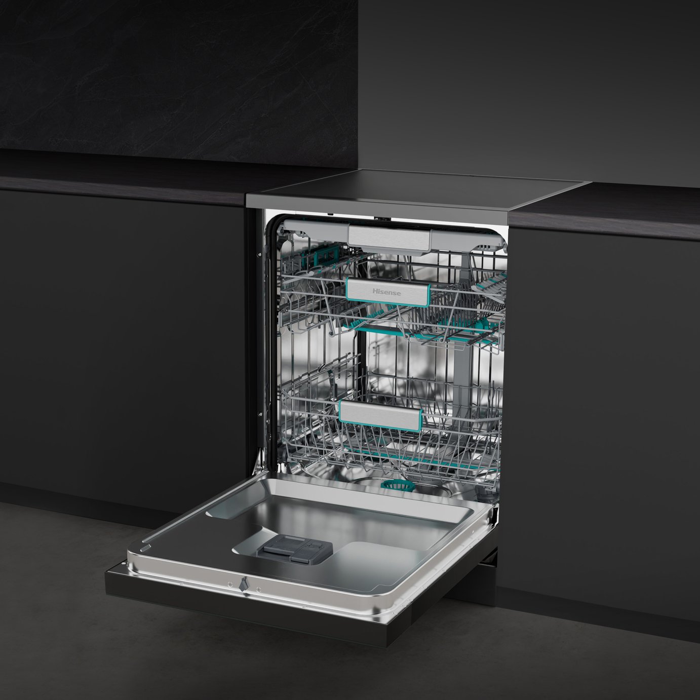 Hisense HS673A90BXUK Full Size Dishwasher - Black