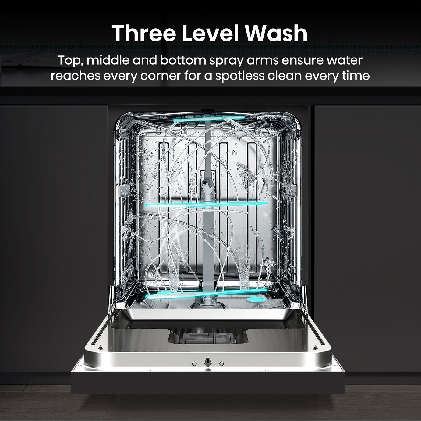 Hisense HS673A90BXUK Full Size Dishwasher - Black