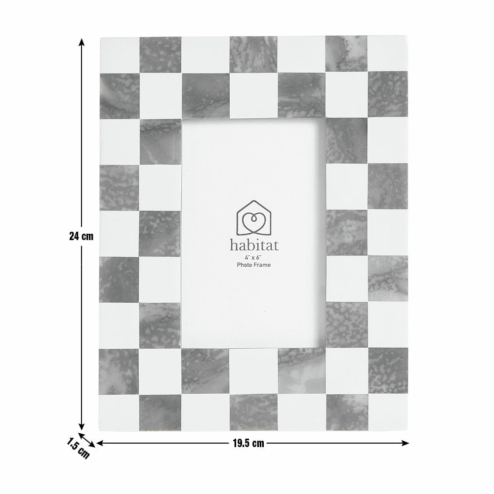 Habitat Chequered Resin Picture Frame - 4x6"
