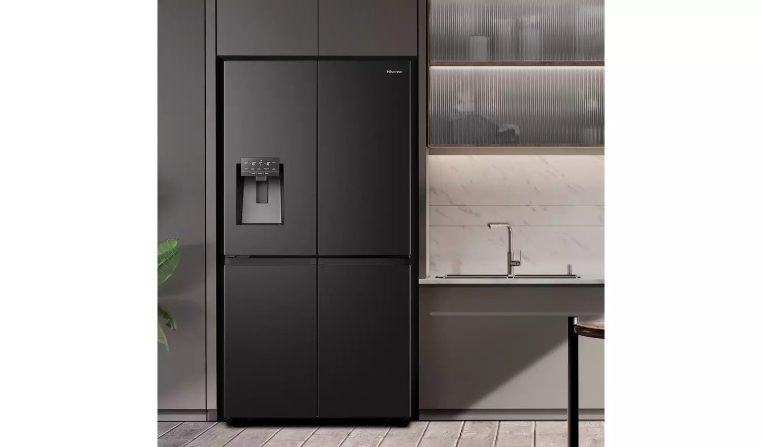 Hisense PureFlat RQ760N4SBFE American Fridge Freezer - Black