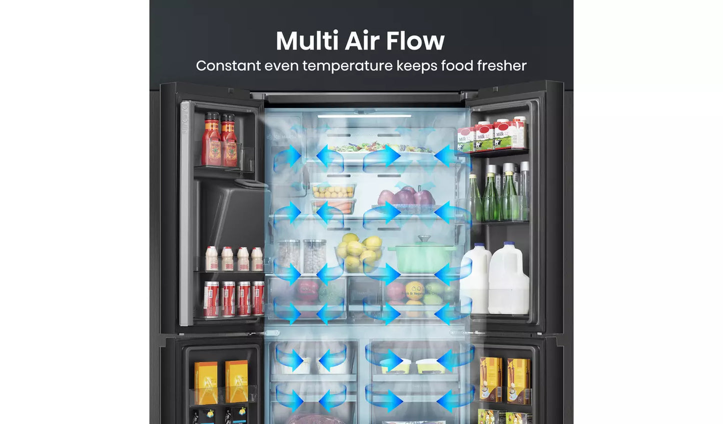 Hisense PureFlat RQ760N4SBFE American Fridge Freezer - Black