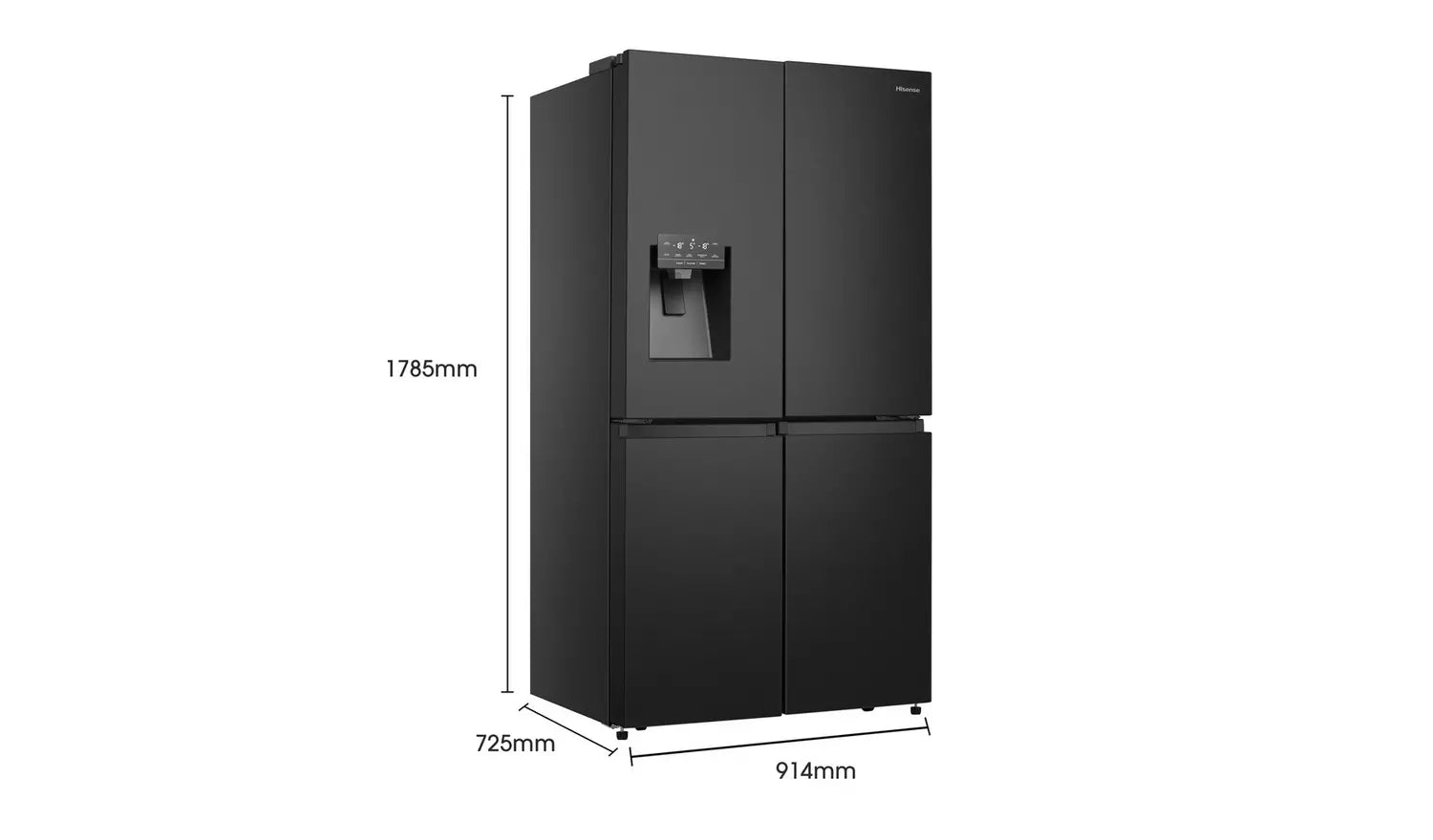 Hisense PureFlat RQ760N4SBFE American Fridge Freezer - Black