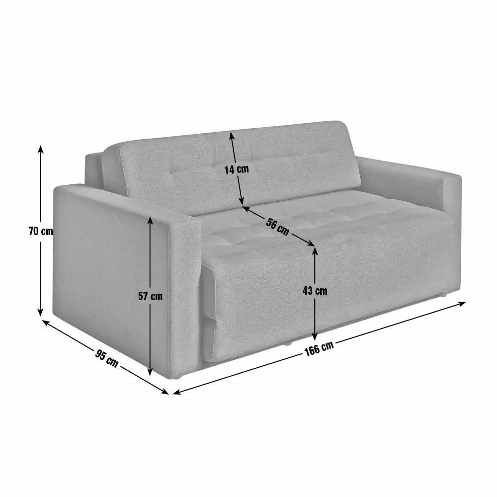Argos Home Finn Fabric 2 Seater Sofa Bed - Natural