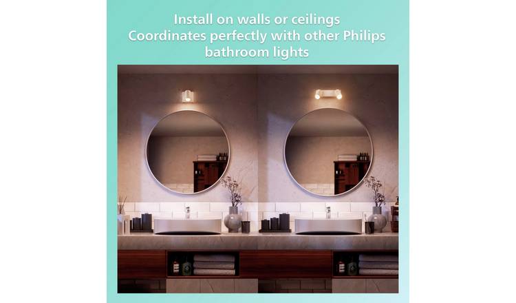 Philips Idris Metal 3 Light Plate Spotlight - White