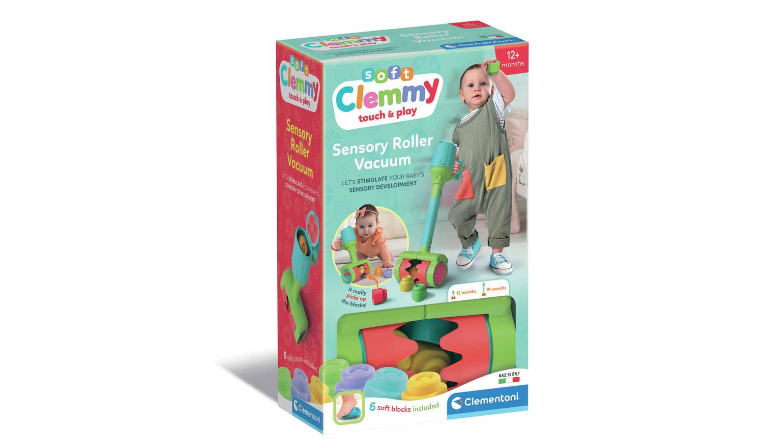 Clementoni Soft Clemmy Sensory Roller Vacuum Cleaner Toy