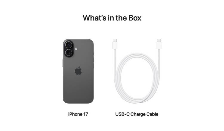 SIM Free iPhone 17 5G 256GB AI Mobile Phone - Black