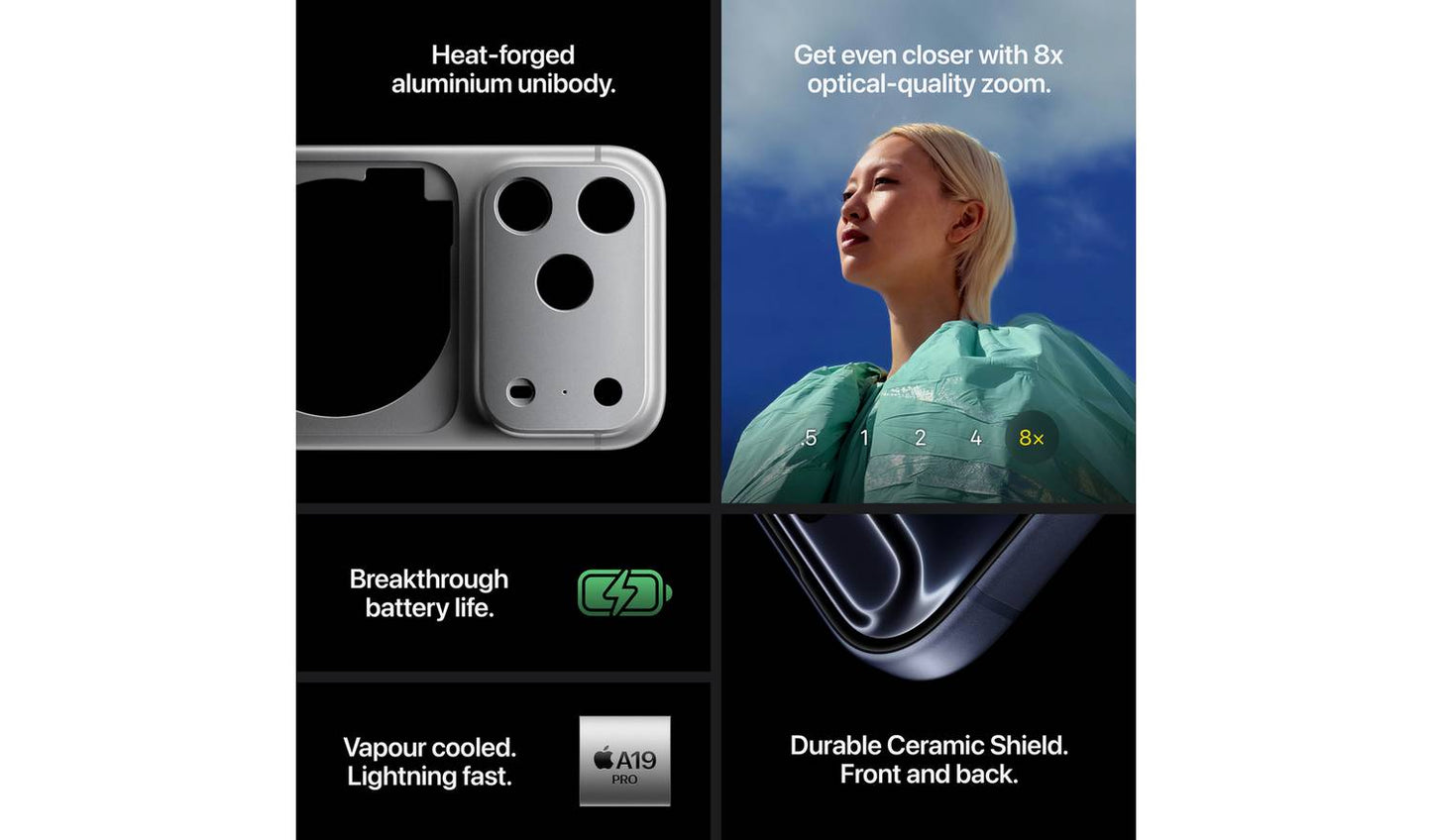 SIM Free iPhone 17 Pro 5G 512GB AI Phone - Silver