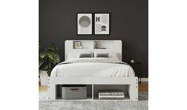 GFW Anya End Lift Double Ottoman Bed - White