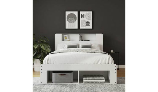GFW Anya End Lift Double Ottoman Bed - White