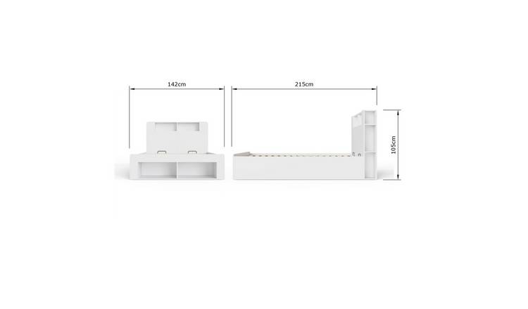 GFW Anya End Lift Double Ottoman Bed - White