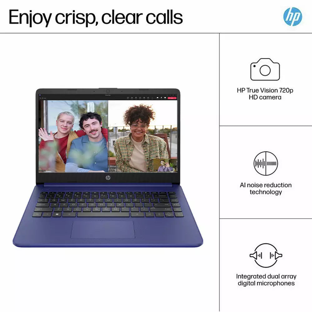 HP 14-dq6001na 14 Inch Intel N150 4GB 128GB Laptop - Blue