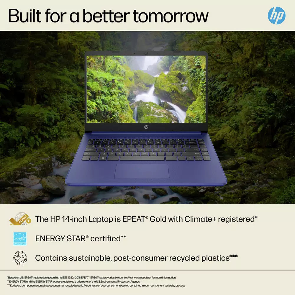HP 14-dq6001na 14 Inch Intel N150 4GB 128GB Laptop - Blue