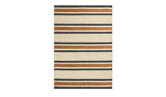 Habitat Stripe Charcoal Flatweave Rug - 120x170cm