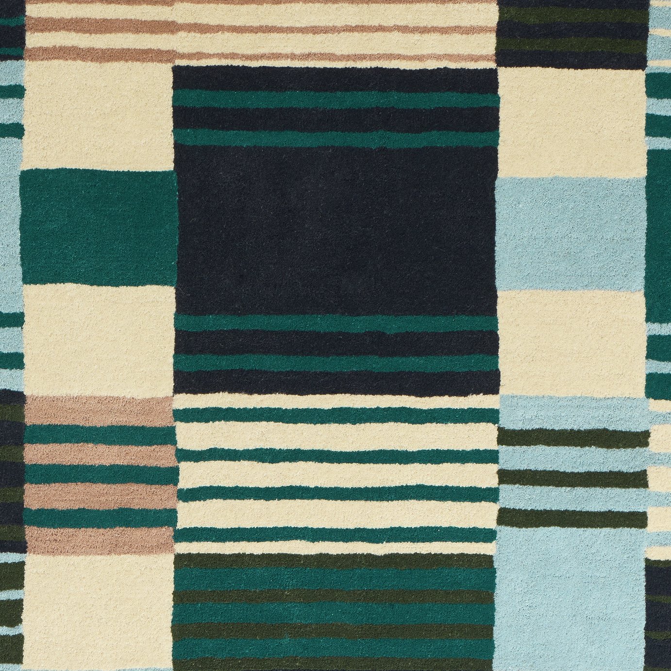 Habitat Archive Broken Stripe Blue Wool Rug - 120x170cm