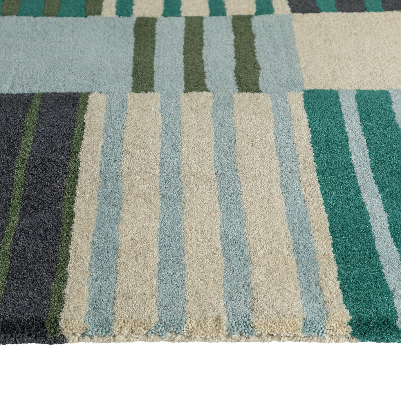 Habitat Archive Broken Stripe Blue Wool Rug - 120x170cm