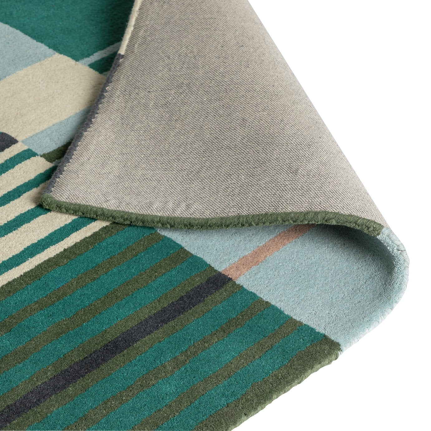 Habitat Archive Broken Stripe Blue Wool Rug - 120x170cm