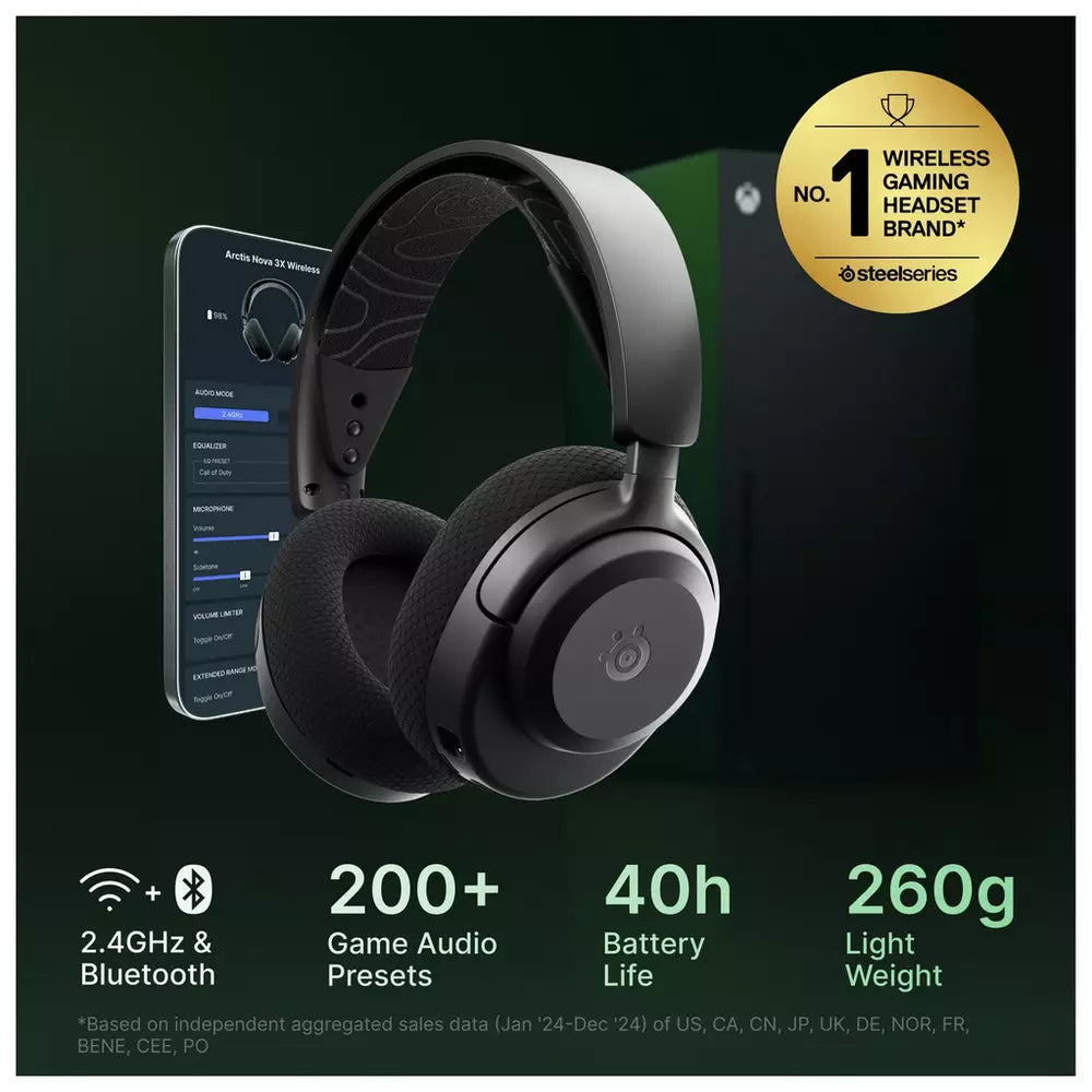 SteelSeries Arctis Nova 3X Xbox, PC Gaming Headset- Black