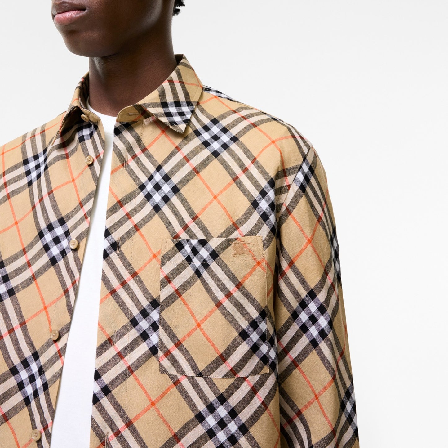 Relaxed Fit Check Linen Shirt