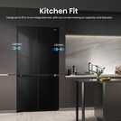 Hisense RQ768N4GBE KitchenFit Fridge Freezer -Black Glass
