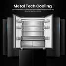 Hisense RQ768N4GBE KitchenFit Fridge Freezer -Black Glass