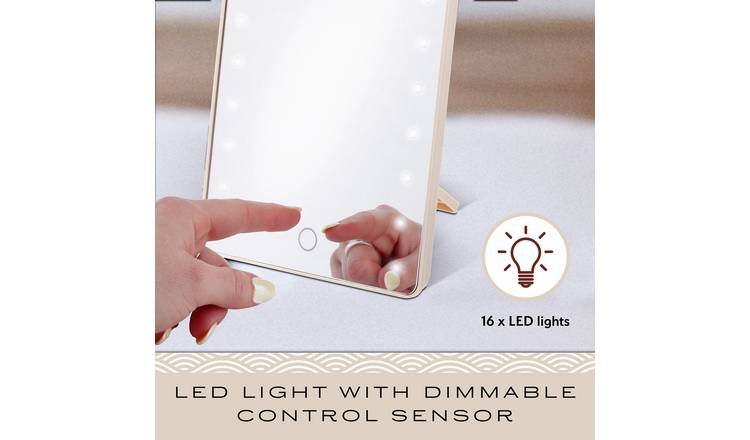 Sensio LED Mirror and Jade Facial Roller Gift Set