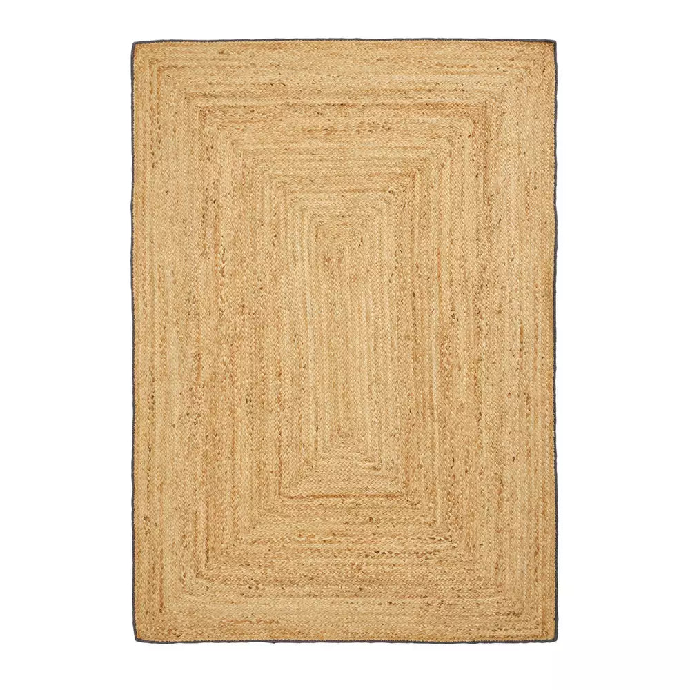 Habitat Braided Grey Border Jute Flatweave Rug - 120x170cm