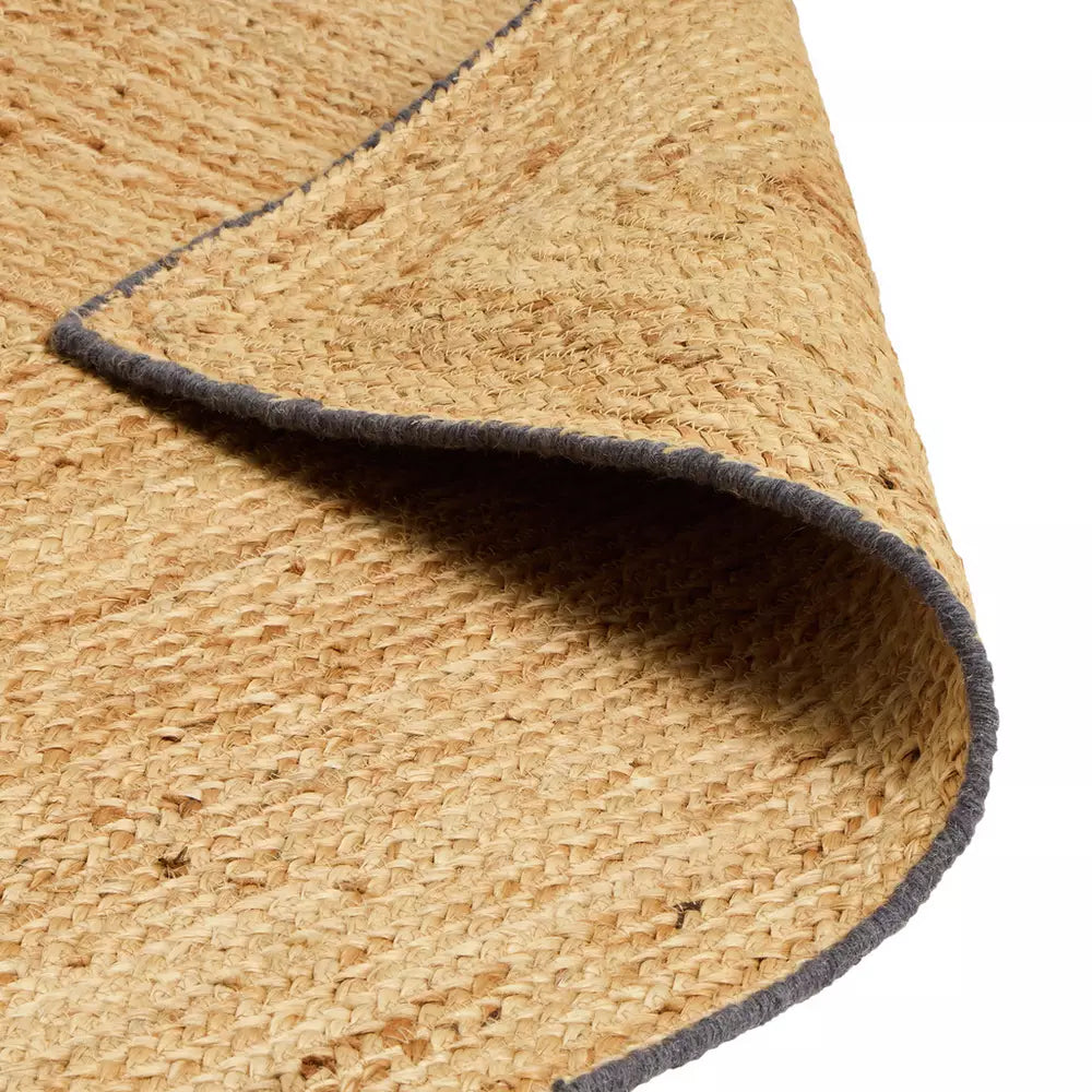 Habitat Braided Grey Border Jute Flatweave Rug - 120x170cm