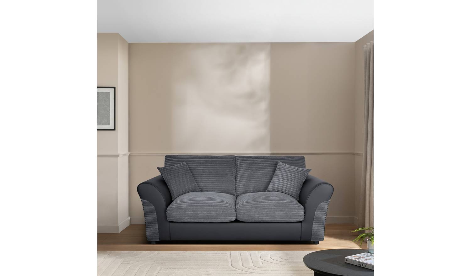 Argos Home Harry Fabric 2 Seater Sofa Bed - Charcoal