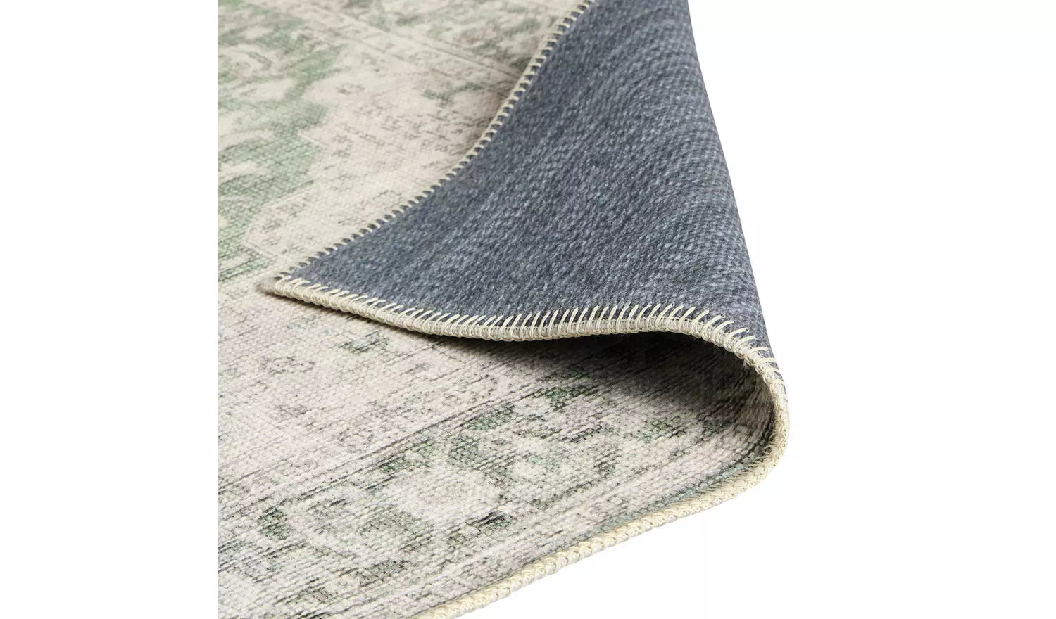 Habitat Vintage Effect Green Flatweave Runner - 80x150cm