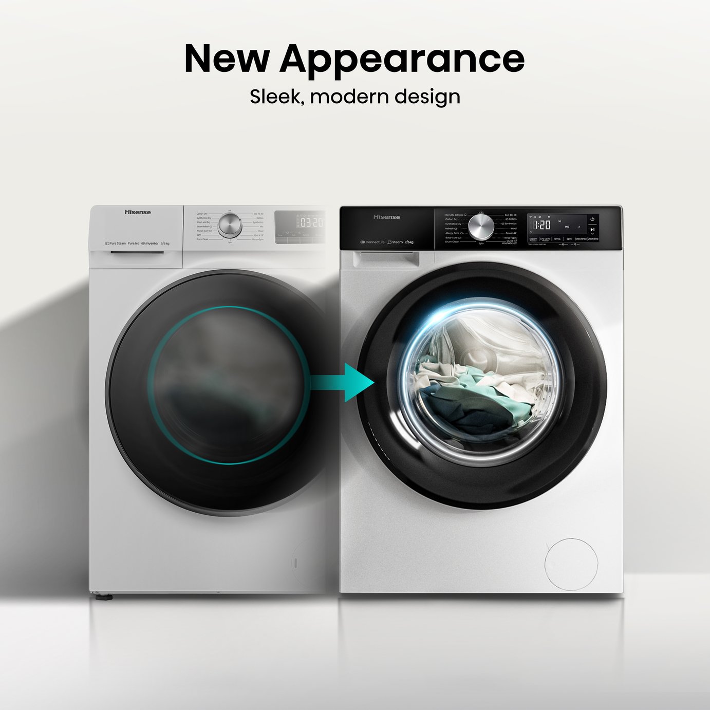 Hisense WD3S9043BW3 9/6KG 1400 Spin Washer Dryer - White