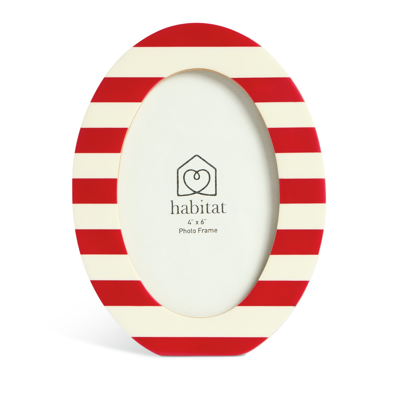 Habitat Striped Oval Red Resin Picture Frame - 4x6"