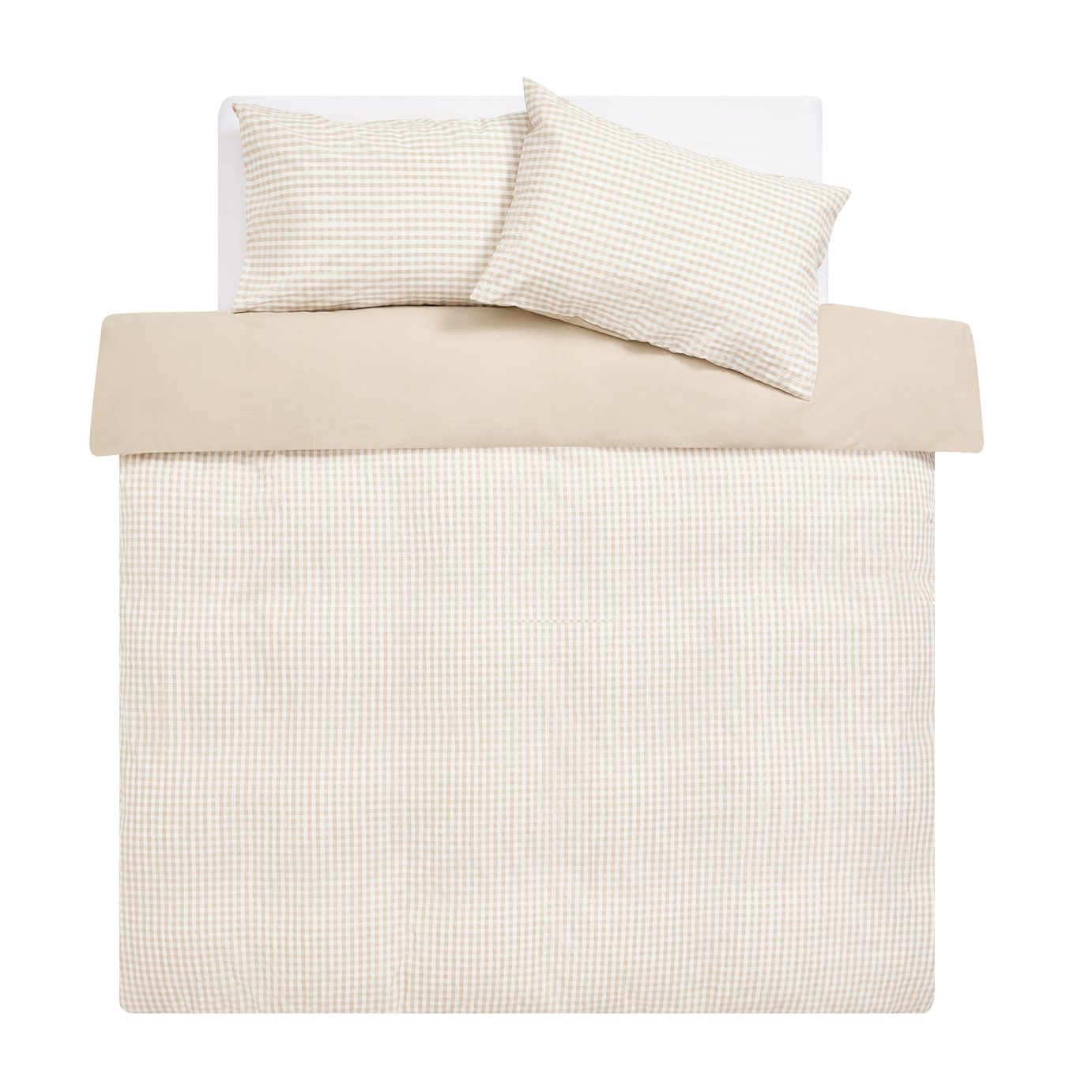 Habitat Gingham Seersucker Neutral Bedding Set - Single