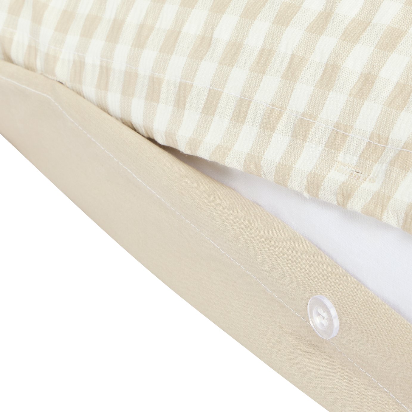 Habitat Gingham Seersucker Neutral Bedding Set - Single