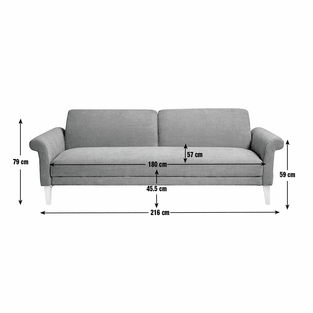 Argos Home Douglas Fabric 3 Seater Clic Clac Sofa Bed- Stone