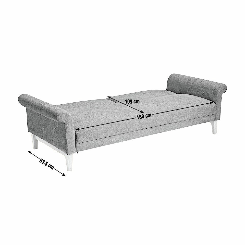 Argos Home Douglas Fabric 3 Seater Clic Clac Sofa Bed- Stone
