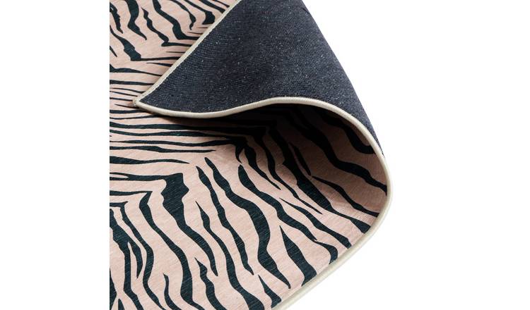 Argos Home Zebra Black Flatweave Rug - 120x170cm