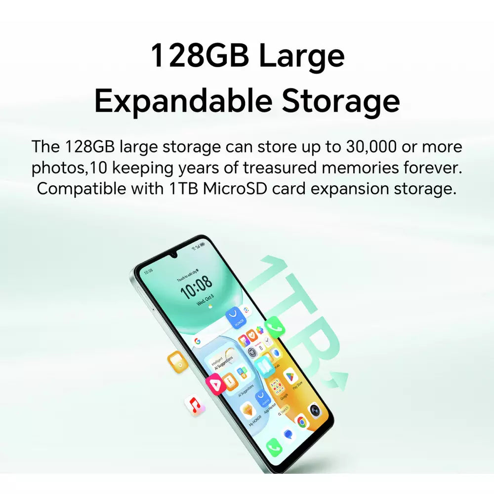 SIM Free HONOR X5c Plus 128GB AI Mobile Phone - Ocean Cyan