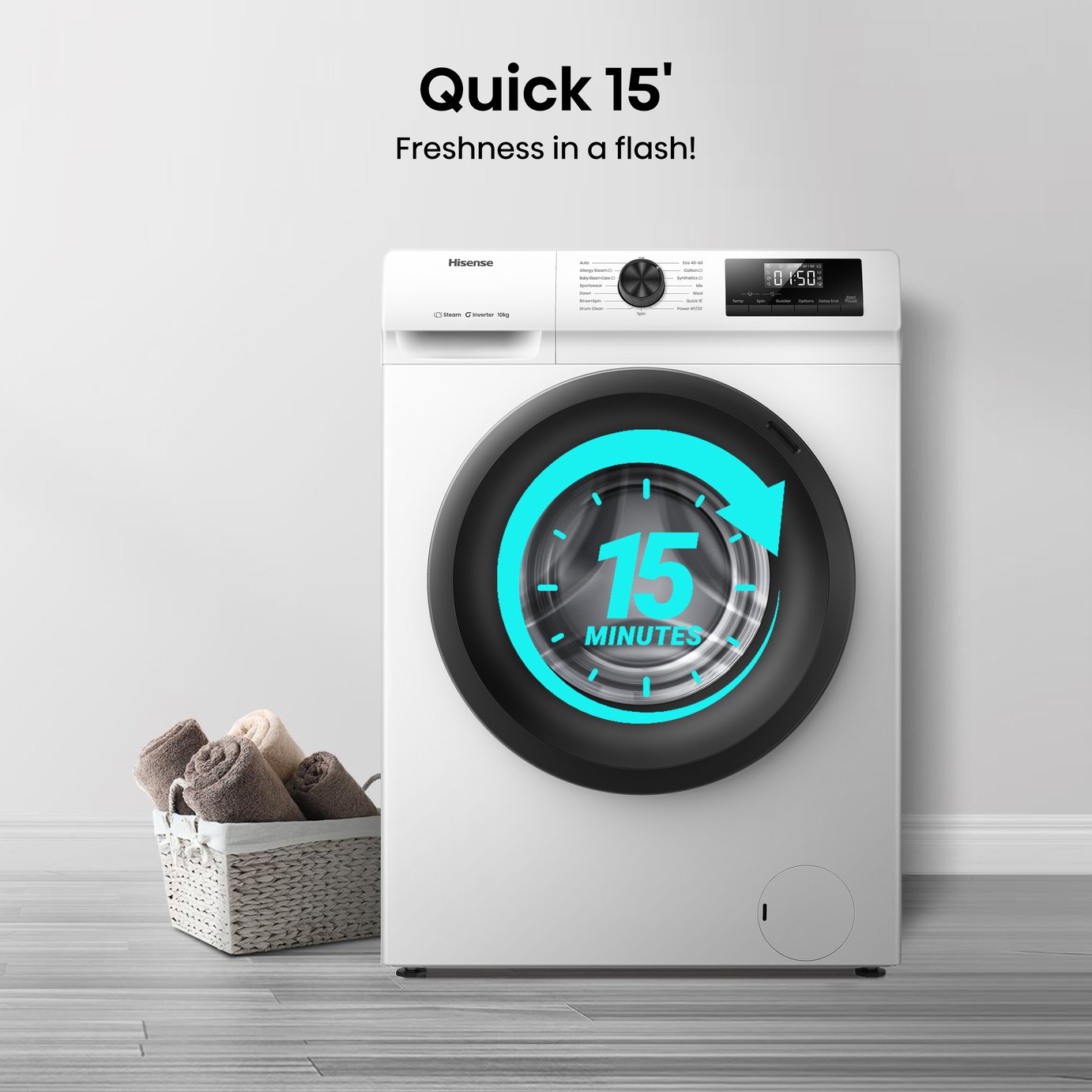 Hisense WF1Q1041BW 10KG 1400 Spin Washing Machine - White