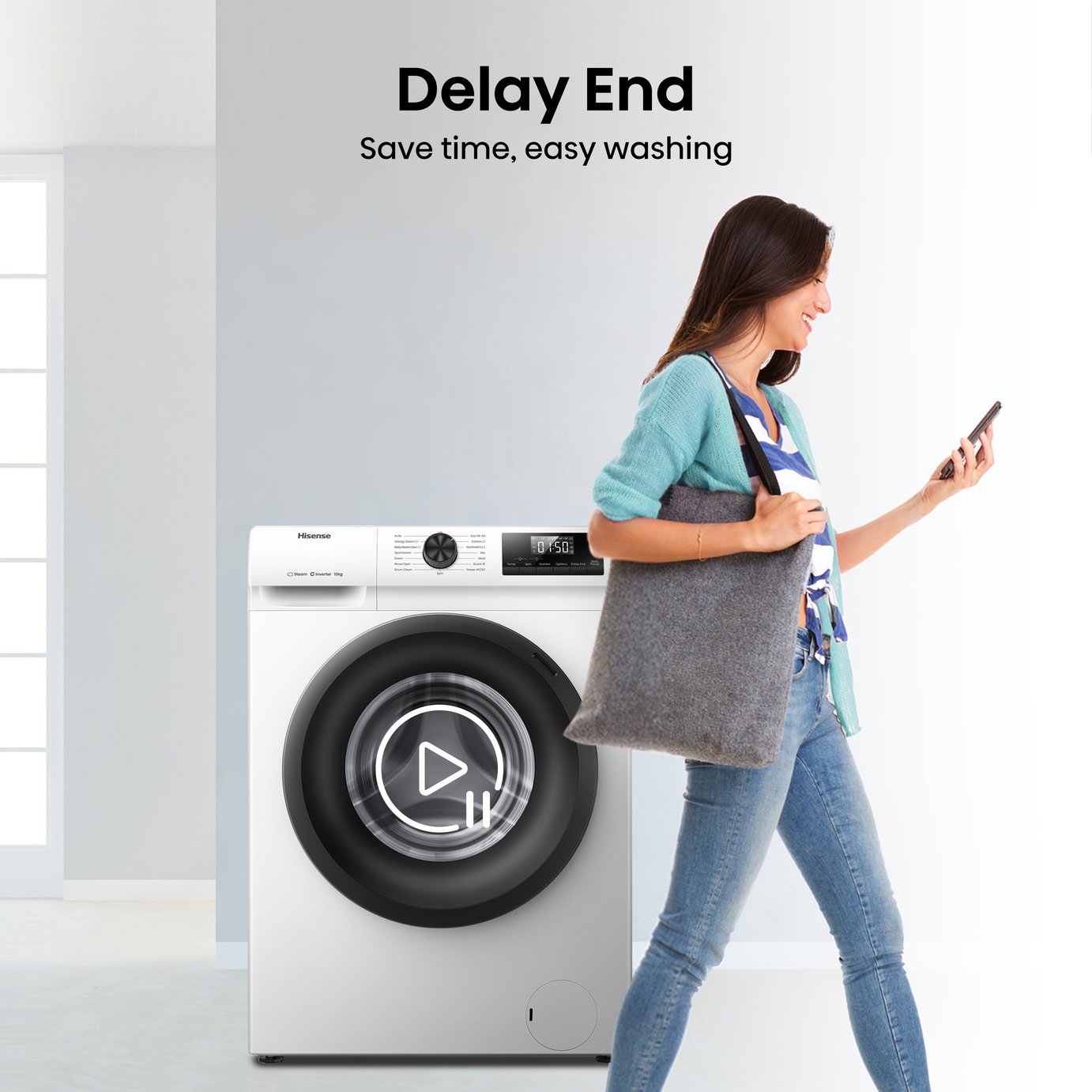 Hisense WF1Q1041BW 10KG 1400 Spin Washing Machine - White