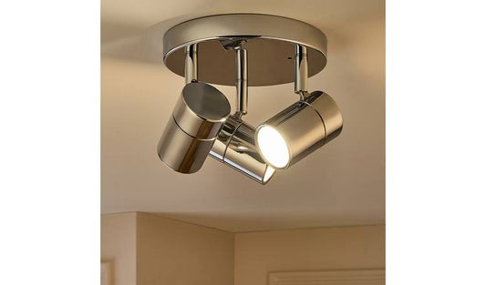 Argos Home Metal 3 Light Bathroom Spotlight - Chrome