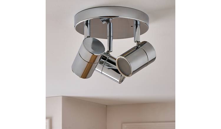 Argos Home Metal 3 Light Bathroom Spotlight - Chrome