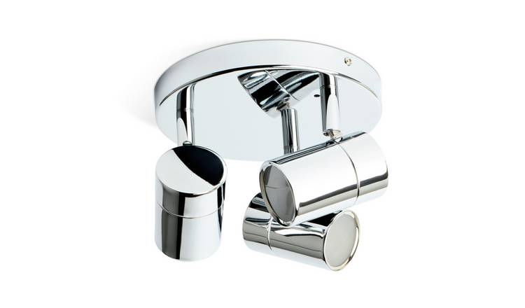 Argos Home Metal 3 Light Bathroom Spotlight - Chrome