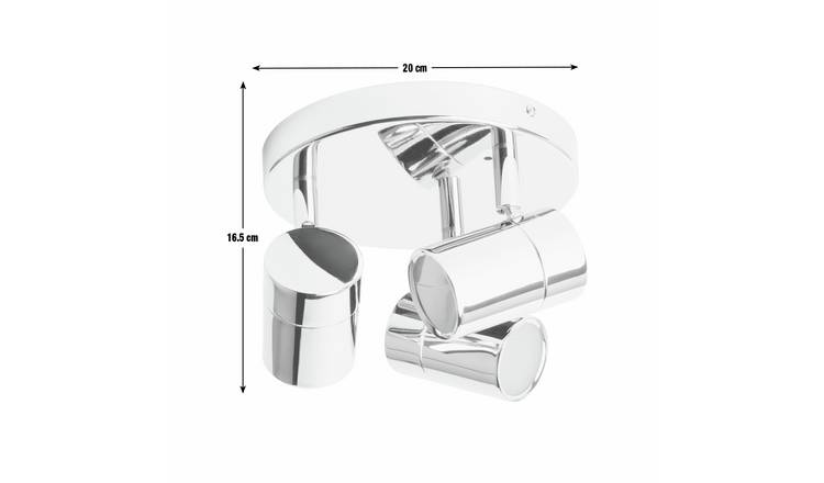 Argos Home Metal 3 Light Bathroom Spotlight - Chrome