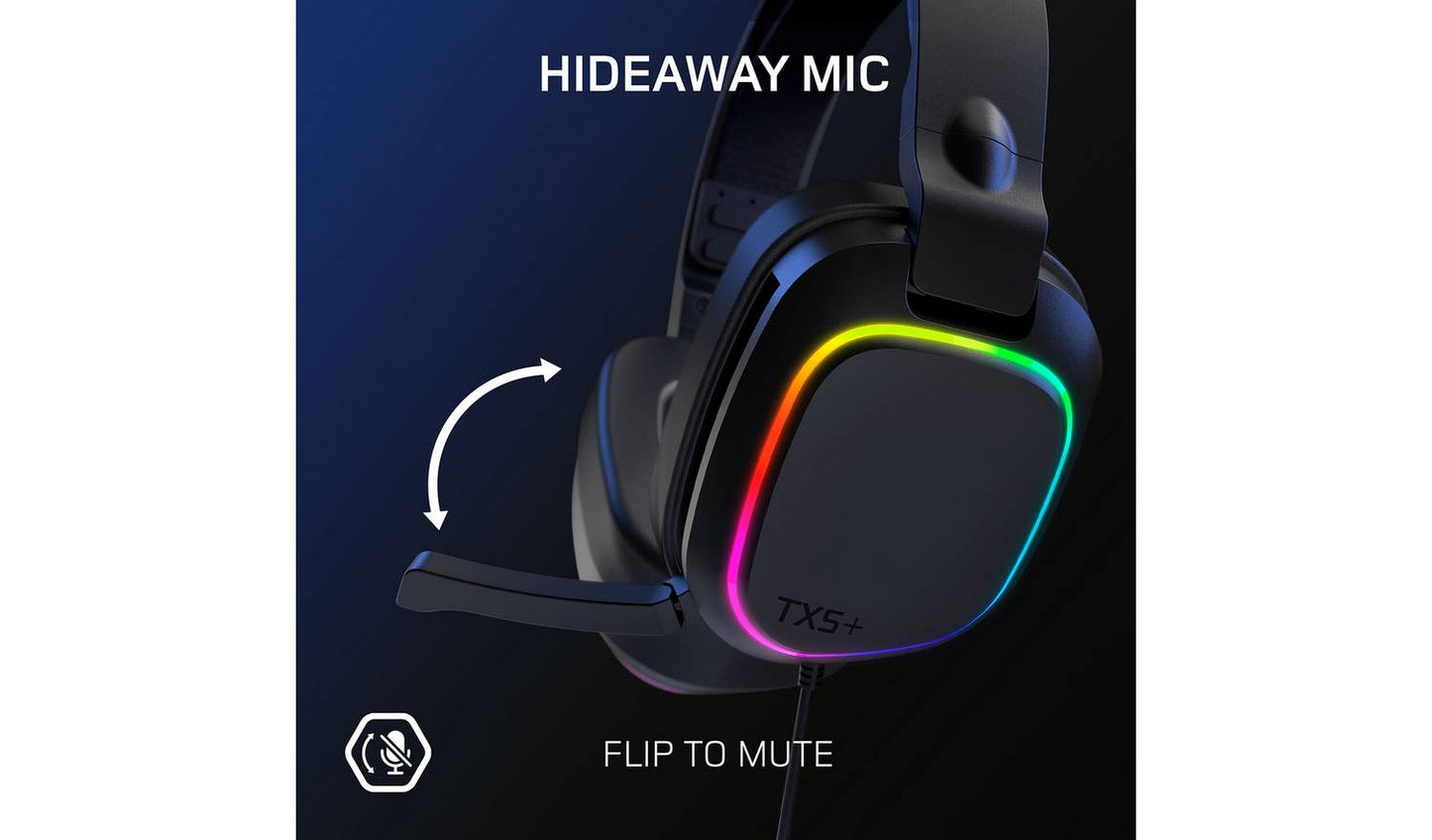 Gioteck TX5+ PS5, PS4, Xbox, Switch, PC Gaming Headset Black
