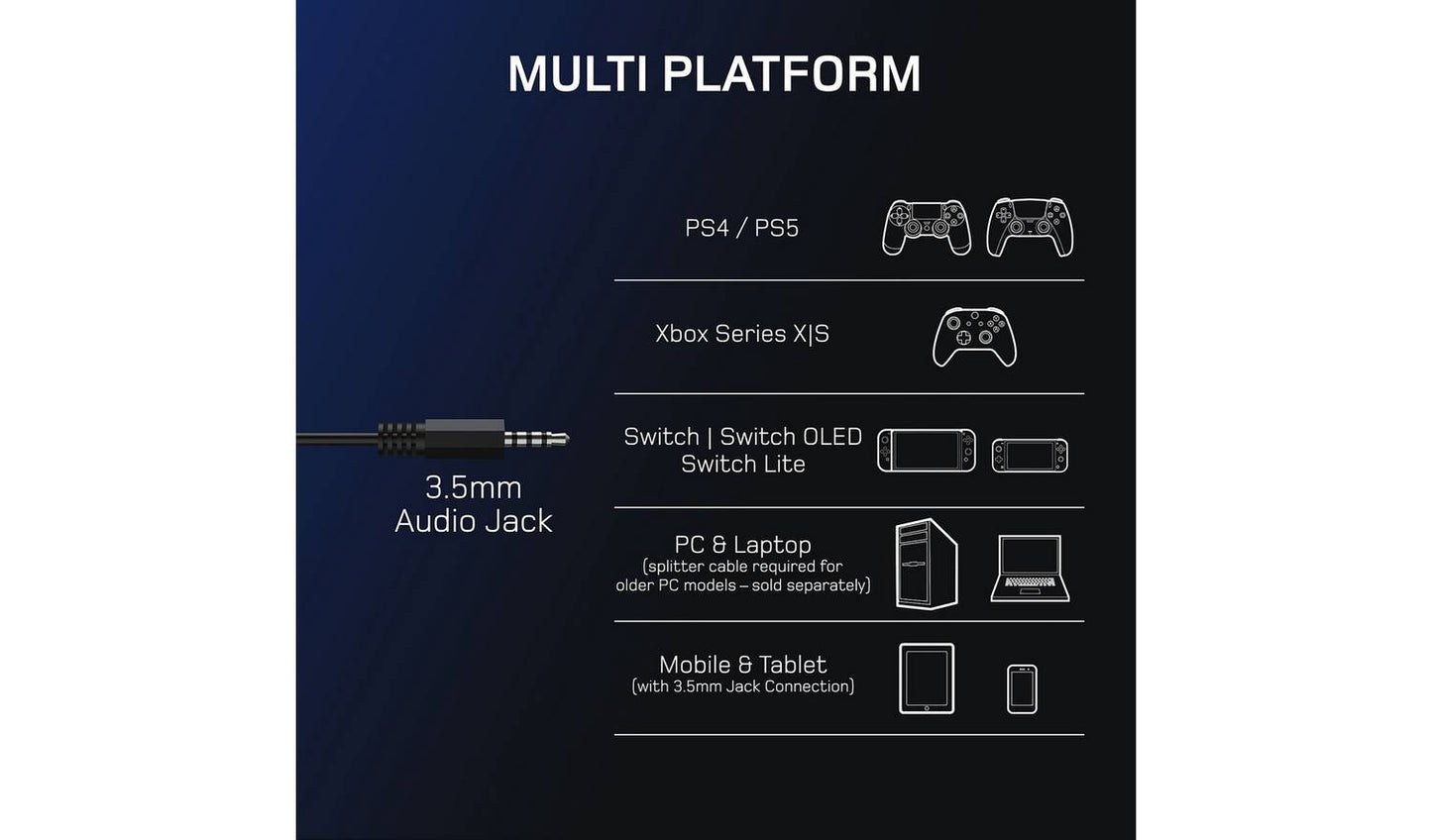 Gioteck TX5+ PS5, PS4, Xbox, Switch, PC Gaming Headset Black