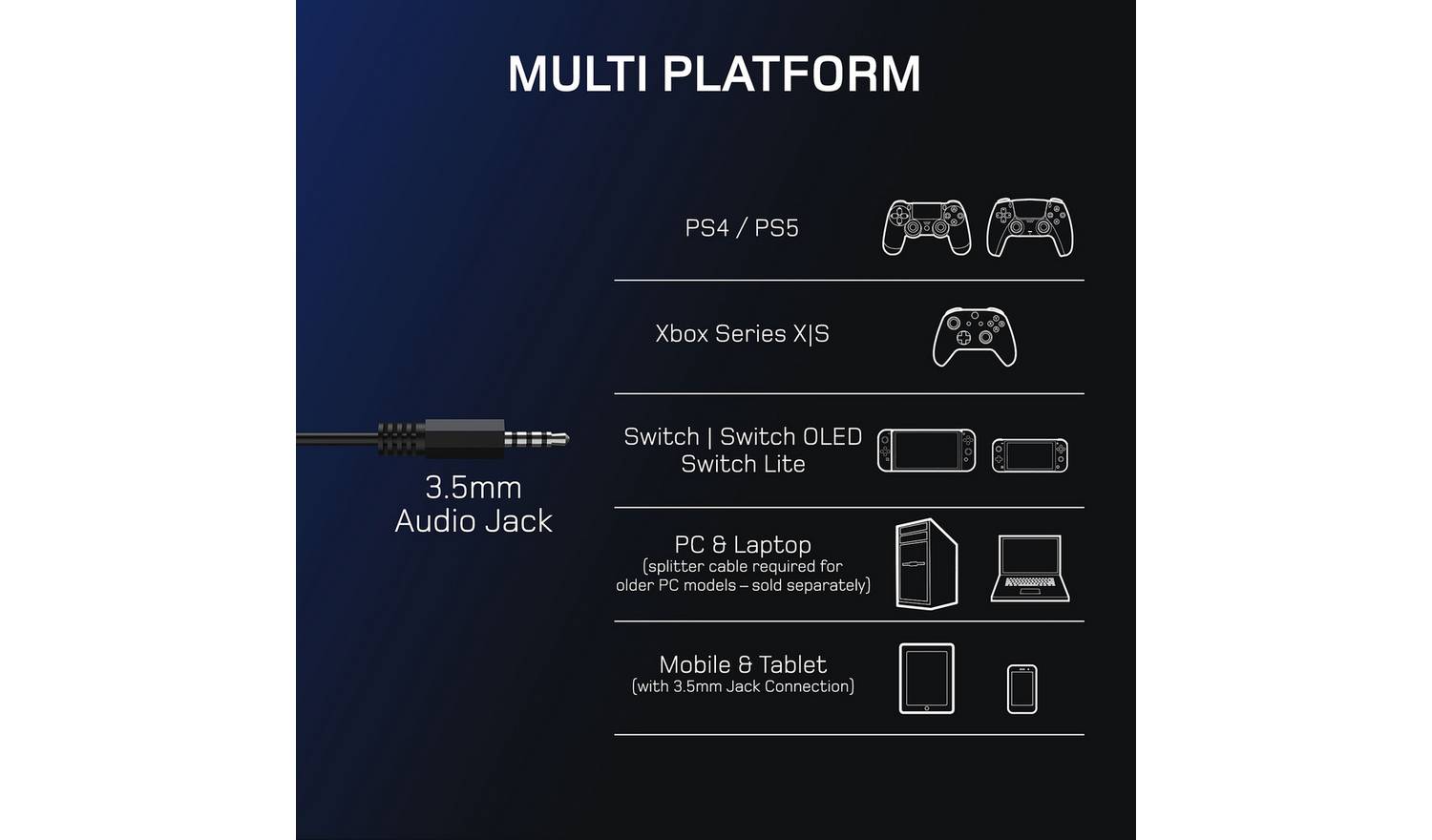 Gioteck TX5+ PS5, PS4, Xbox, Switch, PC Gaming Headset Black