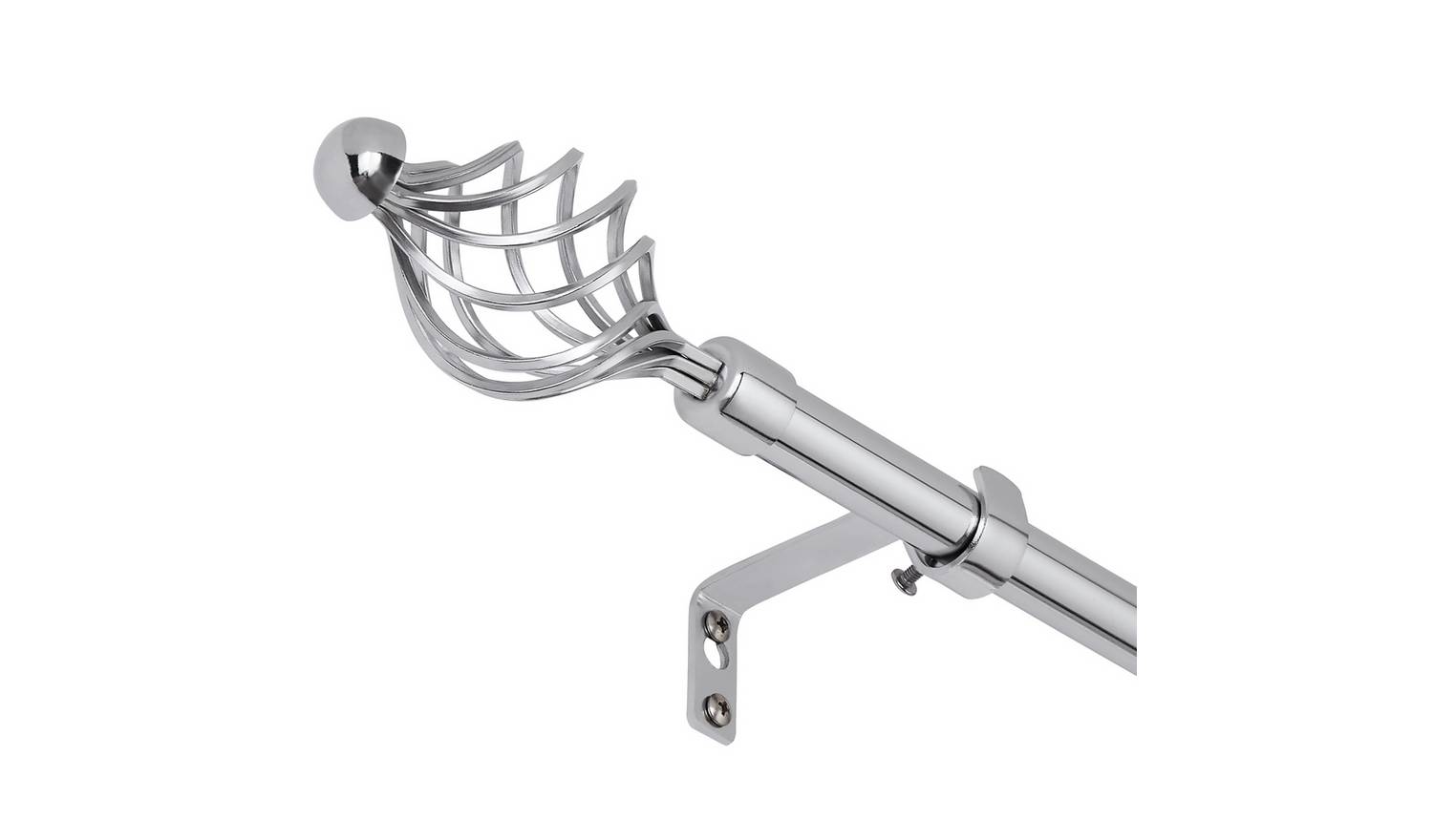 Argos Home Chrome Extendable Curtain Pole - 165cm - 300cm