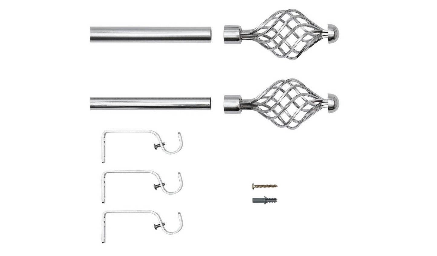 Argos Home Chrome Extendable Curtain Pole - 165cm - 300cm