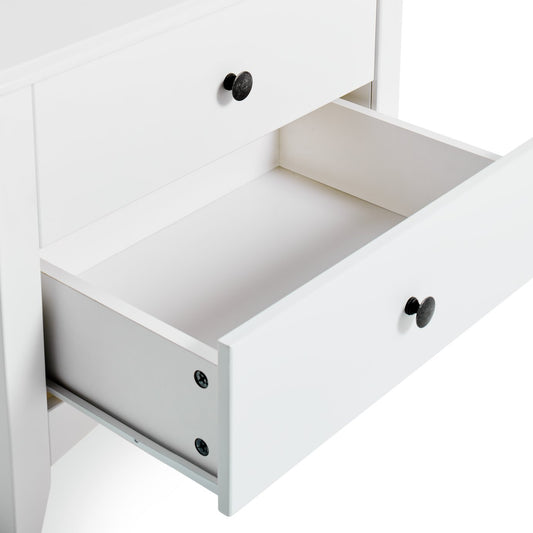 Argos Home Minato 2 Drawer Wide Bedside Table - White