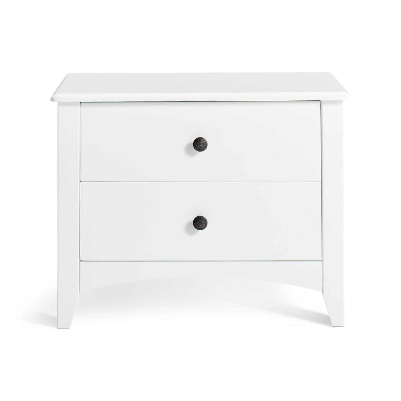 Argos Home Minato 2 Drawer Wide Bedside Table - White